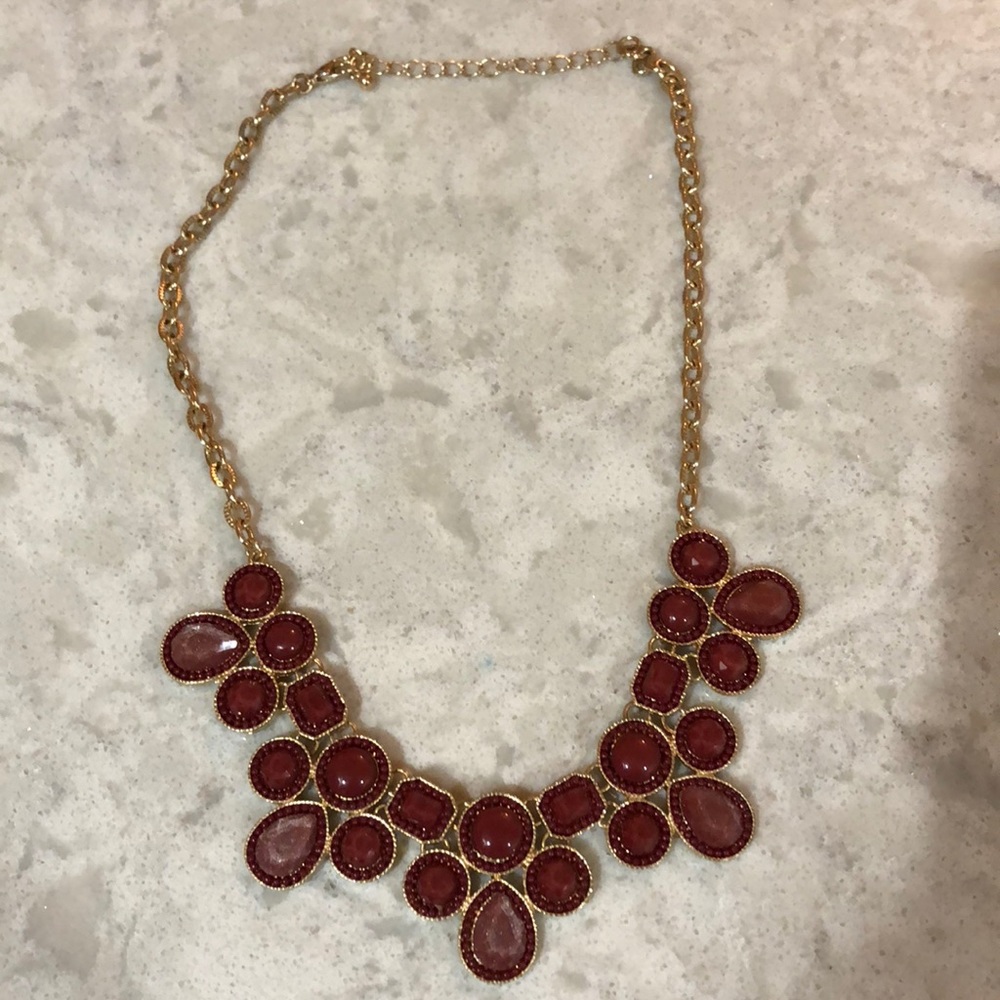 Maroon/wine color statement necklace